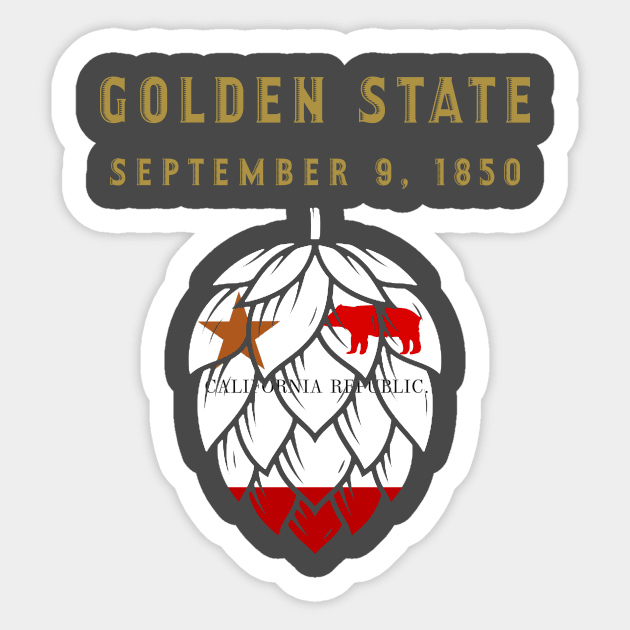 Original State of California Flag - California Republic Golden State Sticker by Owl House Creative